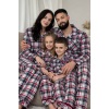 Піжама чоловіча COSY з фланелі (штани+сорочка) «Ловець снів», бордово-сіра клітинка
