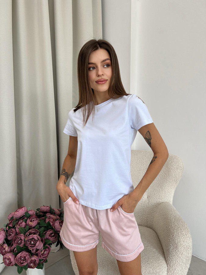 Пижамные шорты из сатина Pearl COSY пильная пудра