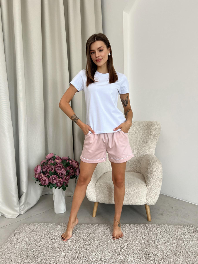 Пижамные шорты из сатина Pearl COSY пильная пудра