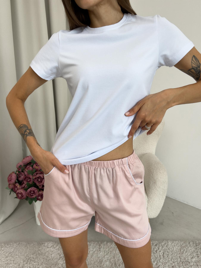 Пижамные шорты из сатина Pearl COSY пильная пудра